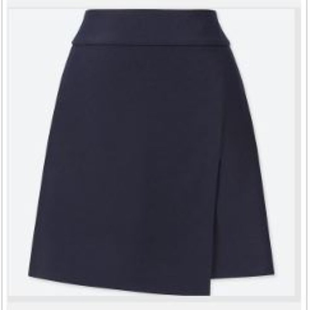 NWT Uniqlo High Waist Wrap Mini Skirt Size 0 Navy